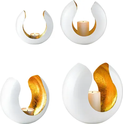 Produktbild von Marrakesch 2er Set Boho Deko Aesthetic Teelichthalter aus Metall 19 cm groß | Windlicht Kumas Weiß Gold als Garten Wohnzimmer Tisch Deko | Moderne Deko Windlichter Kerzenhalter für Teelichter