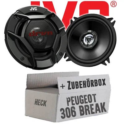 Produktbild von JVC CS-DR520 - 13cm 2-Wege Koax-Lautsprecher - Einbauset passend für Peugeot 306 Break Heck - justSOUND