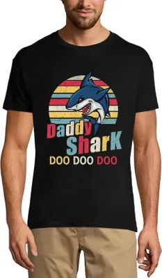 Produktbild von Herren Grafik T-Shirt Papa Hai doo doo doo – Daddy Shark Doo Doo Doo – Öko-Verantwortlich Vintage Jahrgang Kurzarm Lustige Druck Geburtstag Geschenk