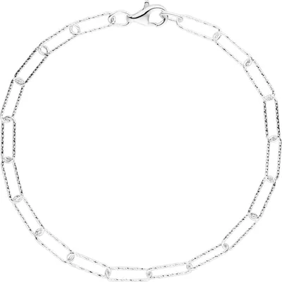 Produktbild von 5mm Armband Anker-Weit-Rechteck Kette aus 925 Sterling Silber diamantiert 19cm