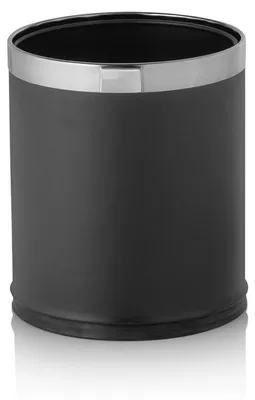 Produktbild von Papierkorb, doppelwandig, Ø 22 cm, Höhe 26 cm, schwarz, Chromnickelstahl