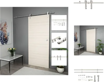 Obrázek produktu pro vidaXL Sada kování pro posuvné dveře 183 cm nerezová ocel stříbrná - Dveře