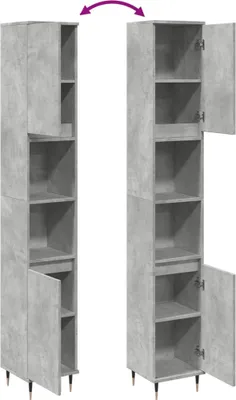 Immagine prodotto di Armadietto Bagno Grigio Cemento 30x30x190 cm Legno Multistrato