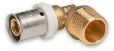 Produktbild von Selfio-Press Aluverbund Pressfitting  Übergangswinkel Außengewinde 16 x 2 - 1/2' TH + U Kontur DVGW