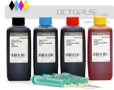 Immagine prodotto di Cartucce di ricarica compatibili per il set HP 301, tutti e quattro i colori, siringhe di ricarica incluse