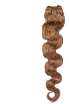 Produktbild von hair2heart Echthaar Tressen zum Einnähen Extensions Gewellt - 70cm 100g 8/1 hellblond asch