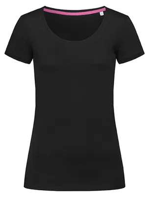 Image de Stedman - T-shirt pour femmes, encolure ronde LT4657 (XS) (opale noire)