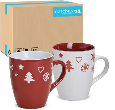 Imagen del producto de Conjunto de 36 tazas navideñas, color sólido, decoración navideña escandinava