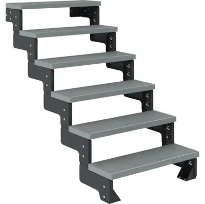 Produktbild von Pertura Aussentreppe Tallis 100 cm 6 Steigungen anthrazitgrau/Trimax grau ohne Geländer