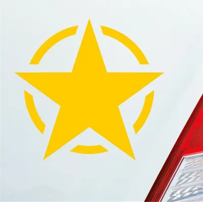 Produktbild von Auto Aufkleber US Army Stern USA Amerika America 10,2x9,7 cm Gelb Sticker Heckscheibenaufkleber