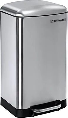 Produktbild von Abfallbehälter mit Absenkautomatik, 30 l, Edelstahl, silber, 34,5 x 27,5 x 61,5 cm