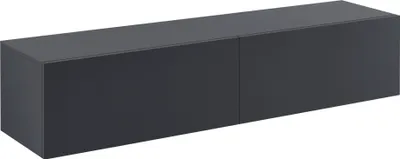 Produktbild von Półka wisząca ciemnoszara matowa Szafka wisząca 140x33x30cm Szafka wisząca z 2 schowkami Szafka pod telewizor Konsola wisząca [en.casa]