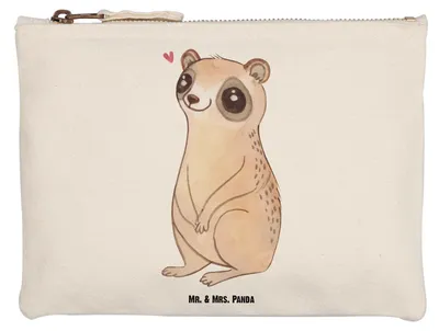 Produktbild von Mr. & Mrs. Panda kosmetiktäschchen Plumplori Glücklich Größe M - Weiß - Geschenk, Pouch, Kosmetiktasche, Etui, Kulturtasche, Mäppchen, Lustige Sprüche, Glück, Niedlich