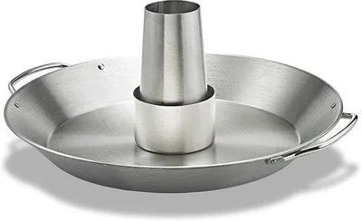 Image de Unyqoos® : Rôtissoire pour poulet en acier inoxydable – 30,5 x 35,5 x 13 cm, avec récipient amovible pour les arômes et réservoir à liquide, pour grill et four, compatible lave-vaisselle