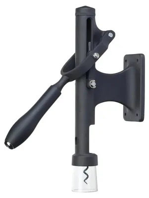 Productafbeelding van BarCraft - Professionele, wandmontabele kurkentrekker met flesopener, metaal, zwart, 31,5 x 6,5 x 26 cm