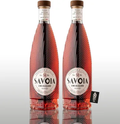 Produktbild von Savoia 2er-Set Americano Rosso 2x 0,5L (18,6% vol.) aromatisierter italienischer Aperitifwein mit bittersüßem Zitrusgeschmack aus Turin- [Enthält Sulfite]