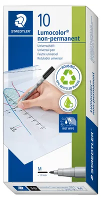 Productafbeelding van STAEDTLER Lumocolor 315, niet-permanent, zwart, set van 10, M
