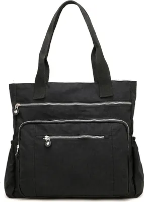 Produktbild von Lässige Frauen Solid Color Multi Pocket Zip Handtasche Nylon Schulter Aufbewahrungstasche
