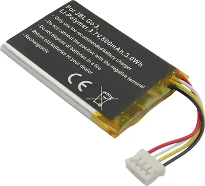 Produktbild von Avizar, Ersatzakku für JBL Go 3 Li-Polymer 3,7V 800mAh 3Wh, Weiß / Schwarz