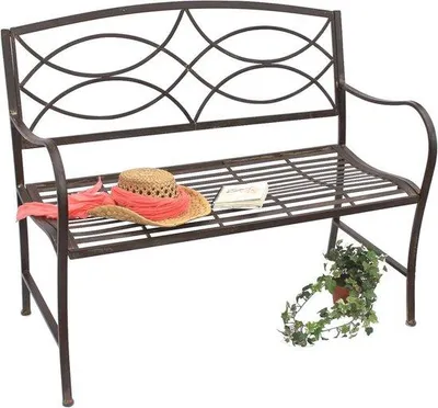 Produktbild von Gartenbank 2-Sitzer 109 cm - Stabile Metallbank für den Außenbereich