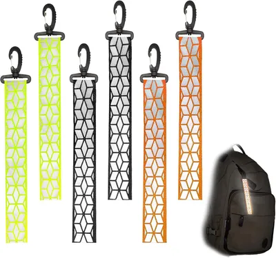 Productafbeelding van Reflecterende hangers - Set van 6 - Nylon - Voor schooltas en rugzak