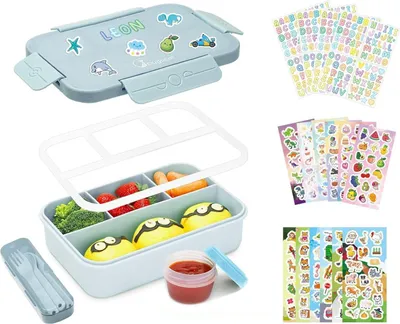 Obrázok produktu pre Bugucat nerezový obedový box detský obedový box 800ML sada 2 nepriepustných a bento boxov s priehradkami
