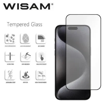 Produktbild von Apple iPhone 15 Pro (6,1) Panzerfolie 9D Schutzglas Displayschutz Vollschutz