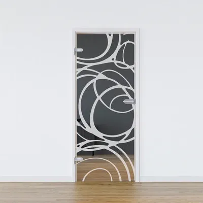 Produktbild von Pertura Glastür Komplettset Glera Mystic 01 959x2097x8 mm Links inkl. Studio Beschlag Edelstahl unverschließbar