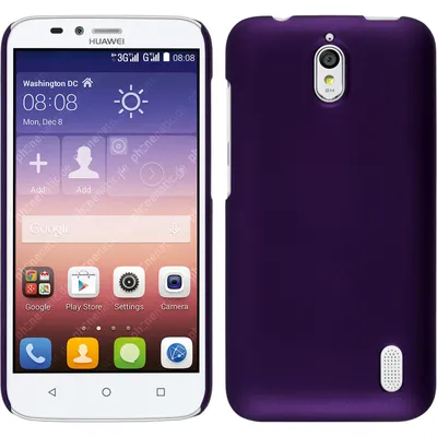 Produktbild von PhoneNatic Case kompatibel mit Huawei Y625 - Hülle lila gummiert Hard-case + 2 Schutzfolien