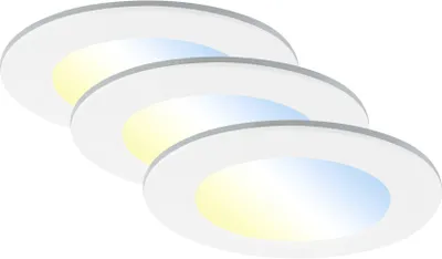 Productafbeelding van Di-Ka LED inbouwspot Fungo, CCT, 3-delige set, wit, Ø 9,2 cm, 4,8W, dimbaar