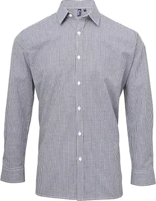 Immagine prodotto di Premier Workwear - Camicia in cotone a maniche lunghe da uomo con microcheck (percalle)