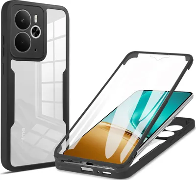 Produktbild von Schutzhülle für Realme 14, Eingebautem Displayschutz 360 Grad Komplettschutz Handyhülle Schwarz