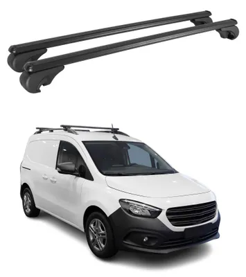 Image de Barres de toit Transversales pour Mercedes Citan W420 2021-2026 Alu Noir 2x, Image générée par une IA