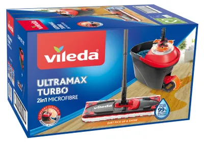 Obrázok produktu pre Vileda UltraMax Turbo kompletná súprava s teleskopickou násadou Mopové vedro Podlahový mop