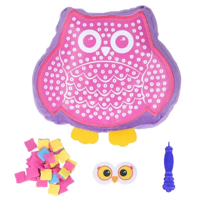 Image de Plush Craft DIY Animal Pillows – Sûrs, fiables, couleurs vives, jouets anti-stress amusants pour enfants, hibou (33788)