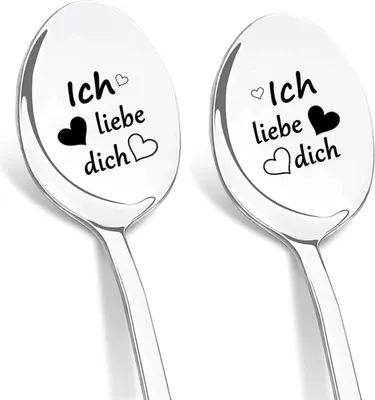 Produktbild von Ich Liebe Dich Löffel Set mit Gravur, Weihnachtsgeschenk für Männer und Frauen