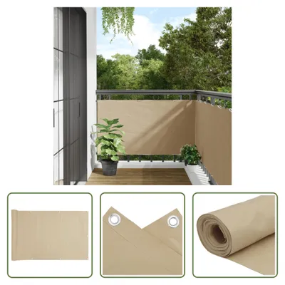 Image de The Living Store Brise-Vue Balcon Beige 75x500 cm Tissu Oxford