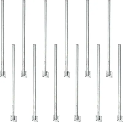 Zdjęcie produktu dla Zestaw 12 uniwersalnych słupków Alberts, przyspawanych bezpośrednio do płyty, do przykręcenia, długość 1150 mm, słupki 30 x 30 mm