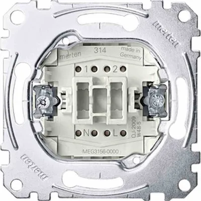Zdjęcie produktu dla Merten MEG3156-0000, Przyciskany przełącznik, 1P, Metaliczny, IP20, 250 V, 10 A