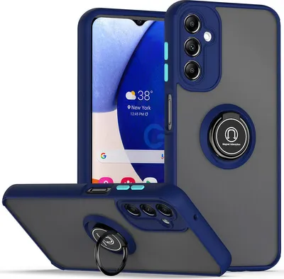 Produktbild von Galaxy A14 5G Hülle, Ring Halter Ständer Matte Transluzent TPU Rahmen Stoßfest Schutzhülle für Samsung Galaxy A14 5G Blau