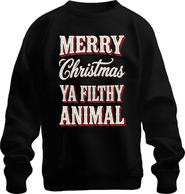 Immagine prodotto di Buon Natale animale sporco Natale divertente festa di Natale unisex felpa pullover, nero, M