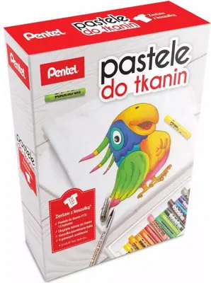 Zdjęcie produktu dla Pastele do tkanin Pentel z koszulką 15 kolorów