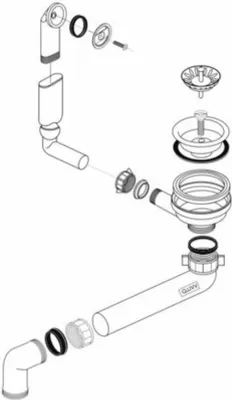 Produktbild von Blanco Ablaufgarnitur 3,5'' Sieb LAGO,NOVA 45 S/5 S ohne Ablauffernbedienung runder Überlauf