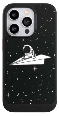 Produktbild von NIVOCASE Hülle für Apple iPhone 14 Pro  Handyhülle NIVOcore Case Schwarz Astronaut Comic Papier
