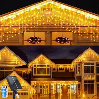 LED-Lichtvorhang Solar 7×0,8 m 256 LEDs 8 Modi wasserdicht