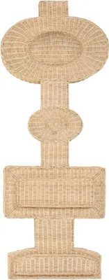 Image de Casa Padrino Luxe Applique murale design couleur naturelle 81 x 15,5 x H. 207 cm - Lampe murale en rotin - Applique murale de salon - Luminaires de luxe - Applique murale en rotin