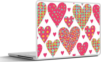Produktbild von MuchoWow® Laptop Aufkleber Sticker Cover Mädchen - Herz - Liebe - Muster - Mädchen - Kinder - Kinder - Kind 25x18 cm - Laptop-Deko