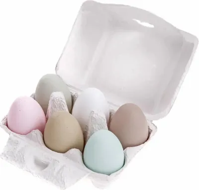 Imagen del producto de Huevos de Pascua de plástico, con relieve, de 6 cm de diámetro, paquete de 6 unidades. - dpCraft