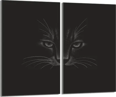 Obrázek produktu pro Skleněný kryt varné desky 2 kusy 30x52 Skleněný keramický kryt varné desky, Cat Black