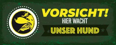 Produktbild von vianmo Holzschild 10x27 cm Vorsicht hier wacht unser Hund Tier Haustier